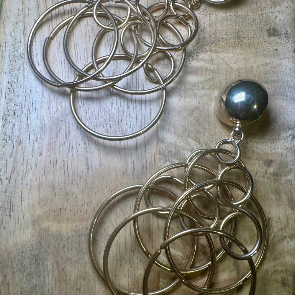 Vintage 1970’s Gold Dramatic Disco Clip-On Earrings